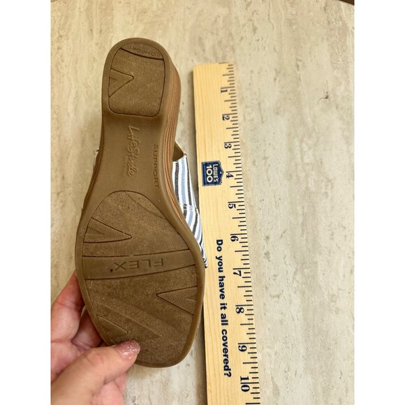 LifeStride Womens Size 5M Striped Slingback Open-Toe Sandals Mimosa - Picture 7 of 9